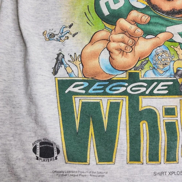 Vintage Reggie White Green Bay Packers Shirt Xplosion Caricature 1994 Size Large - Picture 5 of 14